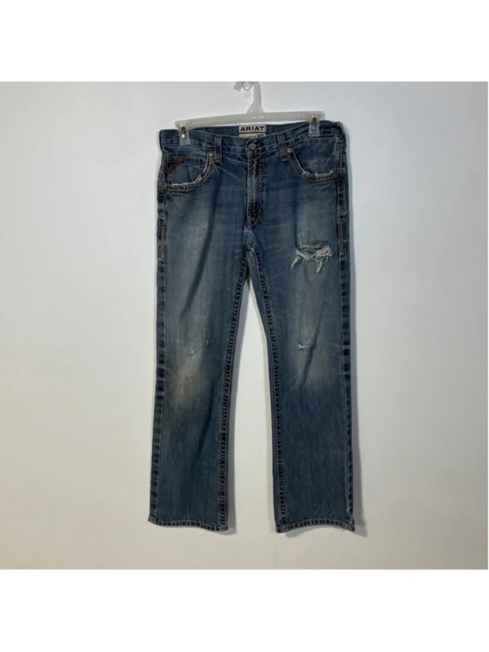 Ariat M5 Jeans Blue Men's Size 34 Straight Leg Country Western Cowboy STAINS